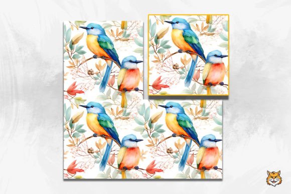 Download Watercolor Bird Seamless Pattern - Premium Resources