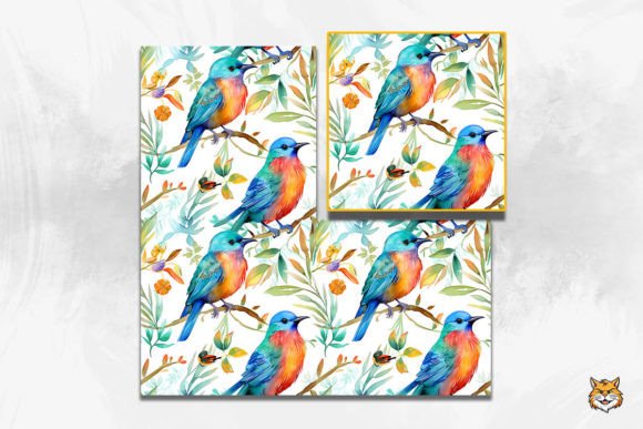 Download Watercolor Bird Seamless Pattern - Premium Resources