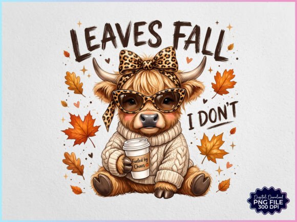 Download Leaves Fall I Don't Highland Cow PNG - Highland cow png Collection
